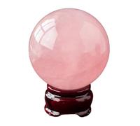 Rose Quartz Crystal Ball - Crystal Ball Gemstones Sphere with Base Divination Sphere Aura Home Desk Decor Sculpture,90-100mm