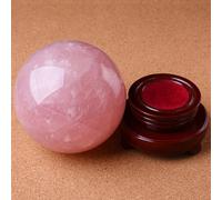 Rose Quartz Crystal Ball with Stand, Crystal Balls Crystals Sphere Sculpture,Crystal Quartz Stones Decoration Balls for Gifts Home Office Decor,80mm/3.14in