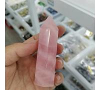 Rose Quartz Crystal dot Crystal Column Hand Polished Hexagonal Obelisk Interior Decoration Home Decor(61-70mm)