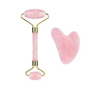 Rose Quartz Face Roller And Gua Sha Set Natural Jade Gouache Scraper Gua Sha Massage Quartz Roller Facial Lifting Massage Tool,type 12