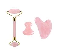 Rose Quartz Face Roller And Gua Sha Set Natural Jade Gouache Scraper Gua Sha Massage Quartz Roller Facial Lifting Massage Tool,type 6