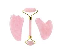 Rose Quartz Face Roller And Gua Sha Set Natural Jade Gouache Scraper Gua Sha Massage Quartz Roller Facial Lifting Massage Tool,type 5