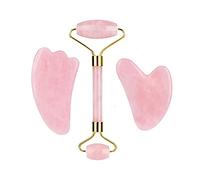 Rose Quartz Face Roller And Gua Sha Set Natural Jade Gouache Scraper Gua Sha Massage Quartz Roller Facial Lifting Massage Tool,type 2