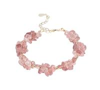 Rose Quartz for Birthstone Crystal Fashionable Adult Boys and Girls Decorative Pink Student Bracelet