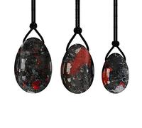 Rose Quartz Yoni Egg Set Drilled Natural Jade Eggs Amethyst Kegel Balls Kegel Exercise -Black_Obsidian