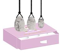 Rose Quartz Yoni Egg Set Drilled Natural Jade Eggs Amethyst Kegel Balls -Set_C