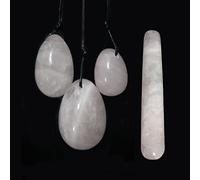 Rose Quartz Yoni Egg Set Natural Jade Eggs Women Kegel Exerciser Massage Yoni Wand Jade, Light Pink Egg Set