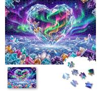 ROSE RAIN Rompecabezas prémium de 500 piezas para adultos, tablero grueso HD sin polvo, con letras en la parte posterior, fantasía, corazón, aurora, arte, relajación, atención plena, regalo único