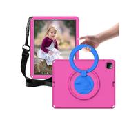 (Rose Red)360-degree Rotating Ring Stand Ipad Pro 12.9 Case With Waterproof Design, Realistic Eagle Pattern, Adjustable Strap, All-around Protection