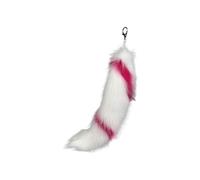 (Rose Red) 40cm Long Animal Tail Keychain Faux Furs Pendant for Car Keys and Bags Stylish Accessory for Handbags and Backpacks Watermelon Red