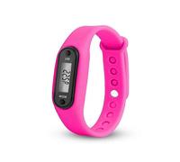 (rose red) Pulsera podómetro para correr, cuenta hasta 99.999 pasos con modo de suspensión automático y detección de movimiento de la cintura.