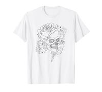 Rose Skull Y2K with Cute Star Pattern For Goth Mom Camiseta