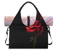 Rose Sports - Bolsa deportiva de lona para mujeres y hombres, con diseño de mariposas y rosas rojas, bolsa de noche con compartimento para zapatos, bolsa de hombro para yoga, gimnasio, viajes, color,