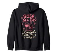 Rose Todo el Día Divorciado Todo el Camino Vino Sudadera con Capucha