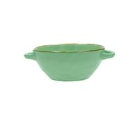 Rose & Tulipani - Cuenco de sopa con asas, color verde agua, juego de 4 piezas - Decoración del hogar, cocina - Línea Concierto de Colores - Cuencos de cocina - Stoneware - 600 CC