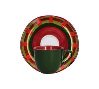 Rose & Tulipani - Taza de café con platillo Verde Cozy Cottage