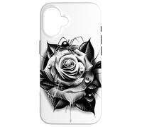 Rose x Spider Black Widow Blackwork Carcasa para iPhone 16