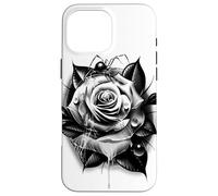 Rose x Spider Black Widow Blackwork Carcasa para iPhone 16 Pro MAX
