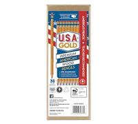 RoseArt U.S.A. Gold - Lápices amarillos con caja de madera americana #2 HB, paquete de 36