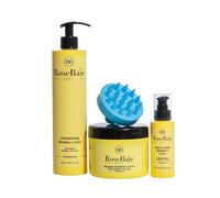 ROSEBAIE | Sérum Coco y Queratina | Nutrición e Hidratación | Cabello dañado y seco | Cepillo Massante disponible | Champú 500ml Máscara 500ml Suero 100ml