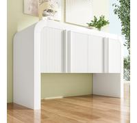 Rosebibi Aparador con esquina redondeada, ligero, elegante, moderno, con puertas magnéticas con bloqueo antivuelco para cocina, comedor, salón, hogar (blanco)