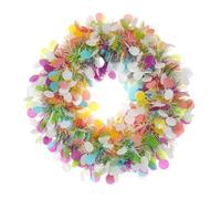 ROSEEONNE Adornos navideños Corona navideña Colorida con luz de 40 cm. Coronas navideñas Artificiales for Puerta de Entrada, Pared, Ventana y decoración navideña. Corona(No Light)