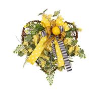 ROSEEONNE Corona de corazón con Cinta de limón Artificial, decoración Colgante for Puerta, Ventana, Pared, hogar, fácil de cuidar, Plantas Artificiales, 2 Unidades