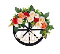 ROSEEONNE Hanging Roulette Wheel Wreath Artificial Wooden Reusable Garland for Wall Front Door Decoration and Christmas Party Decor(K)