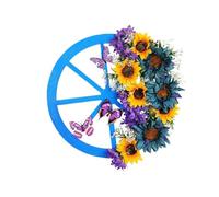 ROSEEONNE Hanging Roulette Wheel Wreath Artificial Wooden Reusable Garland for Wall Front Door Decoration and Christmas Party Decor(B)