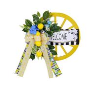 ROSEEONNE Hanging Roulette Wheel Wreath Artificial Wooden Reusable Garland for Wall Front Door Decoration and Christmas Party Decor(Medium)
