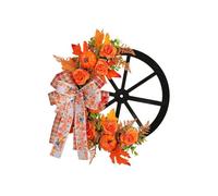 ROSEEONNE Hanging Roulette Wheel Wreath Artificial Wooden Reusable Garland for Wall Front Door Decoration and Christmas Party Decor(C)