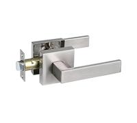 ROSEEONNE manilla puerta Interior Door Handle Keyless Levers Set Heavy Duty Privacy Door Knob Lock for Bedroom or Bathroom tirador puertas(Silver)