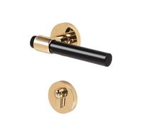 ROSEEONNE manilla puerta Manija de puerta de entrada con cerradura for entrada principal y dormitorios, cerradura de puerta dividida mecánica negra tirador puertas