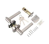 ROSEEONNE manilla puerta Manija de puerta de entrada con cerradura y llave Palanca reversible con llave segura Exterior for entrada principal y dormitorios tirador puertas(Key)