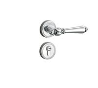 ROSEEONNE manilla puerta Manija de puerta interior con cerradura, palanca de puerta for baño y dormitorio, aleación de zinc con cerradura de embutir, color plateado tirador puertas(Color4)