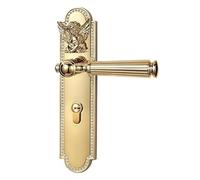 ROSEEONNE manilla puerta Manija de puerta Little Angel, cerradura integrada, puerta del dormitorio, habitación silenciosa, baño, madera, dorado brillante tirador puertas(Color1,Magnetic Lock)