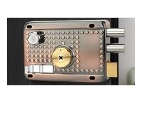 ROSEEONNE manilla puerta Traditional Nightlatch Electro Brass Finish Standard Security Double Lock Cylinder Interlocking Locking Structure tirador puertas(Right-opening with beveled edge1)