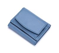 ROSEEONNE monederos Cartera de Cuero Genuino con Bloqueo RFID, Delgada, antifraude, Organizador de Tarjetas, Monedero Plegable Compatible with Mujeres y Hombres. Cartera(BLU)