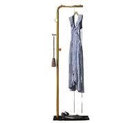 ROSEEONNE Perchero Perchero de Suelo for Colgar Ropa, for Dormitorio, Sencillo, for el hogar, Sala de Estar, con Gancho Lateral Perchero de pie(Gold+Black,170cm)