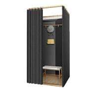 ROSEEONNE probador Ropa Probador portátil, vestidor Temporal, mampara de Suelo, probador, Apto Compatible with Tiendas de Ropa, oficinas comerciales probador Vestuario(Black B,L)