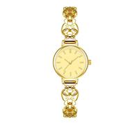 ROSEEONNE Reloj de Pulsera Reloj de Temperamento Retro, Reloj de Pulsera con Lazo francés, Reloj analógico Informal Resistente al Agua, un Gran Regalo Compatible with una Novia o Esposa.(Gold)