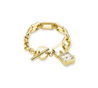 Rosefield Octagon - Reloj de Cadena para Mujer, Acero Inoxidable, Tono Oro Blanco y Cadena de 18,5 mm, Dorado, One Size, Clásico