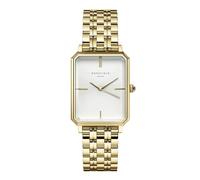 Rosefield Reloj Mujer The Elles de Oro: Caja de Reloj Cuadrada de 23 * 29 mm con Esfera Blanca y Correa de Oro - OCWSG-O40
