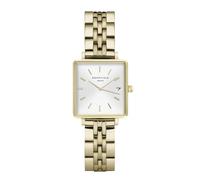 Rosefield Reloj Mujer The Boxy XS de Oro Rosa: Caja de Reloj Cuadrada de 22 * 24 mm con Esfera Blanca y Correa de Acero Dorado - QMWSG-Q021