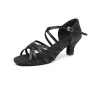 Rosefinch Zapatos de Baile Latino para Mujer Bailes de salón Bailes de Fiesta Bailes de práctica Zapatos de Rendimiento Adecuado para latín, Salsa, Tango, Rumba, Cha Cha 5cm Tacco,Negro 36EU