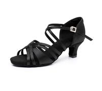 Rosefinch Zapatos de Baile Latino para Mujeres clásicos Zapatos de Baile de salón Zapatos de Baile de práctica Profesional Tacón de 5cm, Negro 38EU