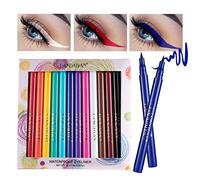 RoseFlower 12 Piezas Eyeliner Colores Waterproof Liquido Delineador de Ojos de Colores Liquido Eye Liner Mate Lapiz de Ojos Fácil de Aplicar Long Lasting Herramientas Maquillaje Regalo para Mujer#1