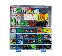 RoseFlower 146 Piezas Kits de señuelos para Pesca Cebos Artificiales de Pesca Cebo Duros/Suaves Incluye Ranas, Giratorios, Cuchara, Anzuelos - Pesca Accesorios para Pesca de Trucha, Bagre y Lucio