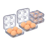 RoseFlower 2 Piezas Hueveras de Plastico, 4 Celdas Hueveras para Frigorifico y Cámping, Huevera Nevera, Envase Huevos, Caja de Huevos, Huevera de Plástico, Hueveras Cesta Gallina