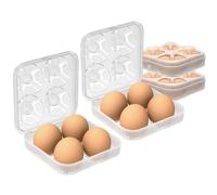 RoseFlower 2 Piezas Hueveras de Plastico, 4 Celdas Hueveras para Frigorifico y Cámping, Huevera Nevera, Envase Huevos, Caja de Huevos, Huevera de Plástico, Hueveras Cesta, Huevera Gallina